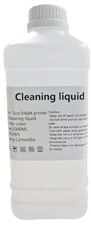 WoodJest Soluzione di pulizia dell'inchiostro eco-solvente da 1000 ml compatibile con i materiali di consumo della stampante Roland Mimaki Mutoh Liquido detergente per testina di stampa