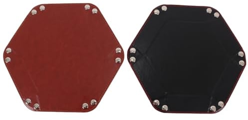 Alide 2 Stück Faltbare Würfelbretter Mit PU-Leder Für RPG-Rollenspiele, Tabletop-Brettspiele, Reisegebrauch