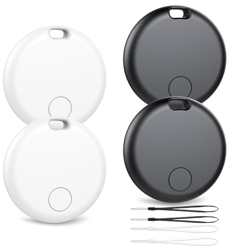 Android Smart Tag, Traceur GPS Lot de 4, Localisateur D’Objets Bluetooth Fonctionne avec l’app Google Localiser (Uniquement Android), Batterie Remplaçable, IP67 Imperméable, Voiture/Les clés/Valises