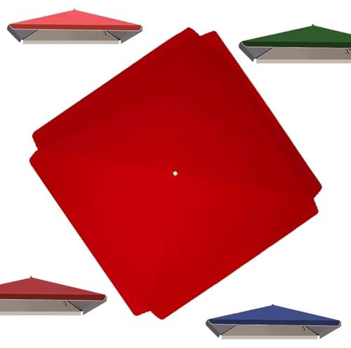 SMCMGECEUZ Housse De Rechange pour Parasol Rectangulaire 2x2m 2.5x2.5m 3.0x3.0m 4 Baleines Auvent De Rechange Toile De Rechange pour Parasol Jardin Terrasse Plage(Bright Red,3.0x3.0m(10'x10'))