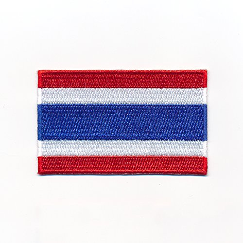 hegibaer 60 x 35 mm Königreich Thailand Flagge Bangkok Flag Aufnäher Aufbügler 0963 B