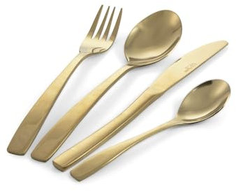 Villa d’Este Home Tivoli 2421470 Madison Set Posate, Gold, 24 Pezzi
