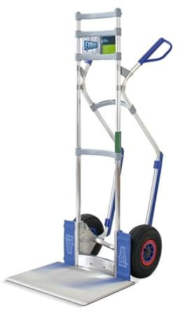 Vollmontierte EXPRESSO Alu Profi- Sackkarre AE201421 für Autoreifen und sperrige Güter / 250kg / Luftreifen, schwarz/Schaufel L 40 x B 50 cm