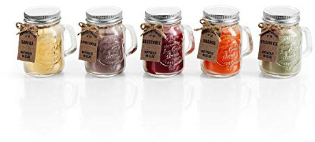 Weltbild Duftkerzen im Glas, 5er Set - Deko Kerzen mit fünf verschiedenen Düften, Teelichter, Windlicht im Vintage-Stil, Geschenkset