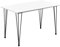 Table de Salle à Manger Cuisine Salon pour 4 Personnes Plateau MDF Pieds Acier Épingle à Cheveux 120 x 70 x 75 cm Noir et Blanc