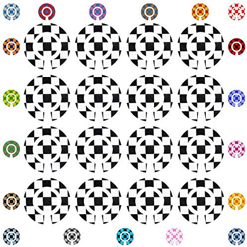 Acclaim Lawn Bowls Identification Stickers Markers Standard 5.5 cm Diameter 4 Full Sets Of 4 Self Adhesive Large Check Two Colour (Black/White)