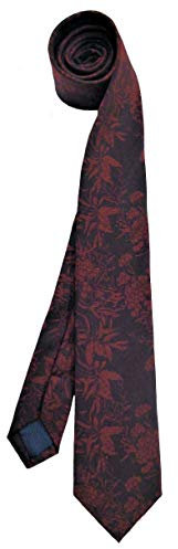 ETERNA elegante Krawatte schwarz dunkelrot Floralmuster (Baumwolle)