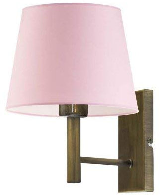 Applique murale IZMIR - Abat-jour rose clair - Cadre doré vieilli