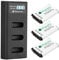 Powerextra 3 Packs NP-BX1 NP BX1 NPBX1 Battery and 3-Channel LCD USB Charger,Compatible with Sony NP-BX1 Sony CyberShot DSC HX90 HX95 HX99 RX100 WX350 HX400V HDR AS100V FDR X1000 X3000