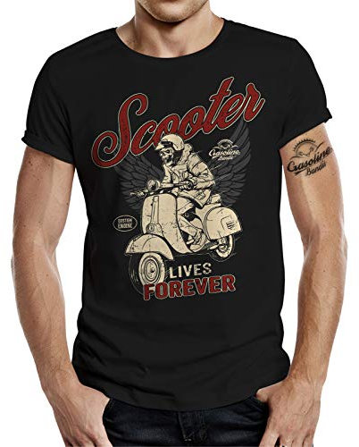 Herren T-Shirt für Motorroller Fahrer: Scooter Lives Forever