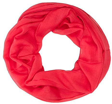 Lolus Damen Loop Rundschal Hals-Tuch in verschiedenen Farben und Blumen Muster Accessoires Schal (U2 rot)