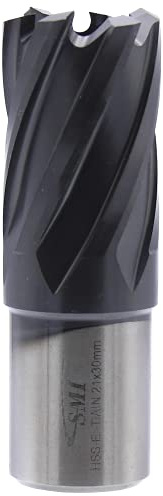 SMI HSS TiAlN Kernbohrer 21 mm Drm. Schnitttiefe 30 mm, Aufnahme 19 mm Weldonschaft