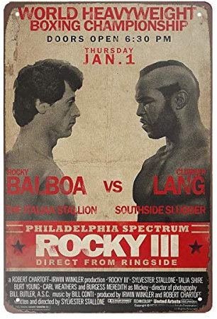 5562 World Heavyweight Boxing Championship Rocky Blechschilder Vintage Bar Man Cave Cafe Garage Home Wanddekoration Schild 20,3 x 30,5 cm