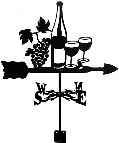 lkpqdwqz Verre à vin Voilier Girouette avec Arrow Girouette Ornement en Acier Inoxydable Girouette Direction Anémometre Jardin Stake Art Décor Girouette Outil de Mesure