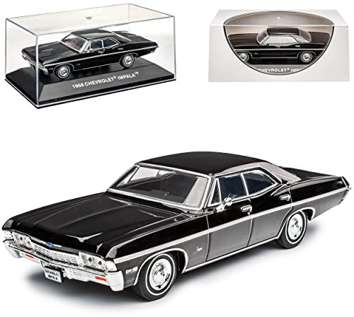 Ixo Chevrolet Chevy Impala Limousine Schwarz bekannt aus Supernatural 4. Generation 1965-1970 1/43 Modell Auto mit individiuellem Wunschkennzeichen