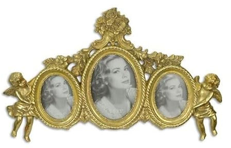 Deko Shop Cologne 3 er Bilderrahmen Engel Fotorahmen Portraitrahmen 9 x13 Bilder gold antik stil N94