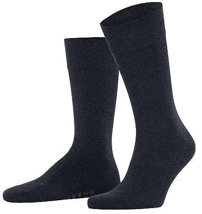FALKE Men's Sensitive New York M So Lyocell With Soft Tops Socks 1 Pair, Blue Navy Melange 6127, 5.5-8