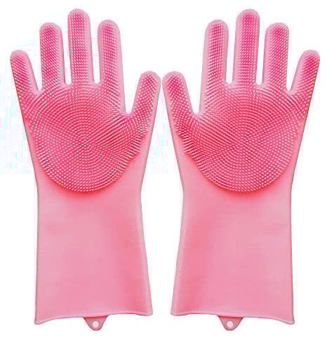 ZKSMNB Cat Gloves, Multifunction Cleaning Gloves, Pet Grooming Gloves, Pet Hair Removal Gloves, Silicone Household Kitchen Gloves, Washing Up Gloves, Bathing and Massaging Gloves for Dogs and Cats