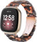 Ayeger Harz-Armband, kompatibel mit Fitbit Versa 4 Bänder/Fitbit Versa Sense 2, leichtes Armband mit Edelstahl-Metallschnalle (rotgoldenes Schildpatt)