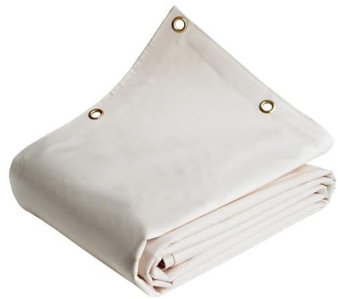 Tecplast Bâche pour Carport 3x5 m LP640CP Blanc Crème - Garantie 8 Ans - Toile PVC étanche pour abri de Voiture