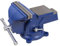 160 mm Schraubstock für Werkbank, Schraubstock,Tischschraubstock mit Schutzbacken, Drehbar, Hochwertige Stahlbacken, Gusseisen Schraubstock mit Amboss für Werkbank Gusseisen(Blau)