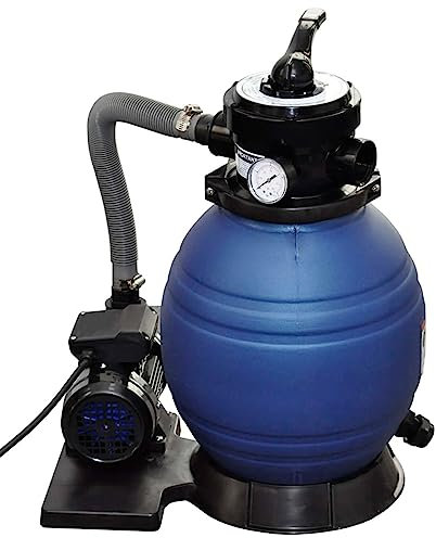 Bomba filtro de arena, JUNZAI Depuradora Piscina Arena, Filtro Piscina, Bomba De Picina, 400 W 11000 l/h