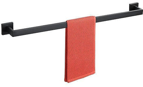 Alise, GYT080-B, Toalleros de acero inoxidable SUS304 para toallas de baño y lavabo, soporte de pared de longitud útil de 75,5 cm, barra de toalla, 80 cm, Negro