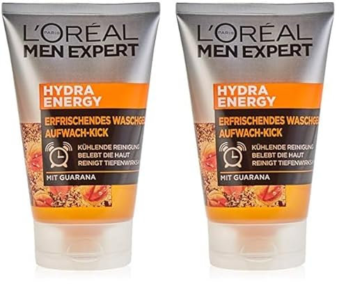 Gel de limpieza L'Oréal Men Expert Hydra Energy para despertar, 100 ml (Paquete de 2)
