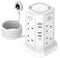 13 IN 1 Tower Extension Lead 3M, 4 USB +1C Slot Extension Lead Surge Protected 8 Way Outlets, 3250W Extension Cords Overload Protection, Power Extension Tower for PC/Phone/Laptop/Speaker/TV