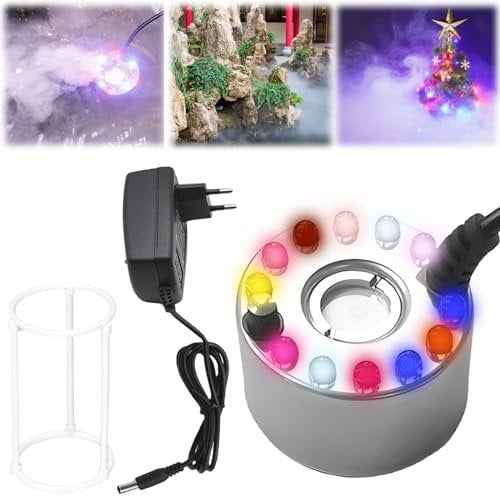 Ultraschall Vernebler, Mini Nebelmaschine, Ultraschall Nebler Fog Maker, 24V LED Nebelerzeuger Nebulizer, Mini Fogger für Springbrunnen Teich Wasserspiel