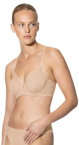 Mey Damen Bügel BH mit Spitze Serie Amorous | BH ohne Polsterung, Genähter Cup, verstellbare Träger, Grafische Spitze, Haken-Ösen-Verschluss ist dreifach verstellbar