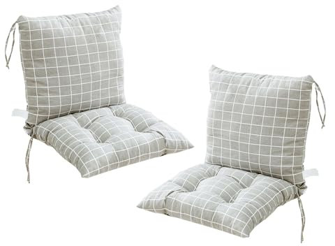 Yahbrra 2er Set Niedriglehner Auflagen Set Stuhlauflage 40 * 80cm Sitzkissen Niederlehner Gartenstühle Sitzauflagen Stuhlkissen Abnehmbarem Rückenlehne Auflage (Color : J, Size : 40 * 80CM(2 Pieces))