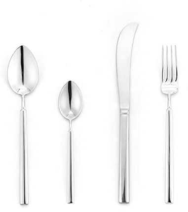 Set di posate squisite da 48 pezzi, set di posate in acciaio inossidabile, set di posate per 12 persone, set di forchette, cucchiai e coltelli, set di utensili da tavola per cucine, lavabile in lavas