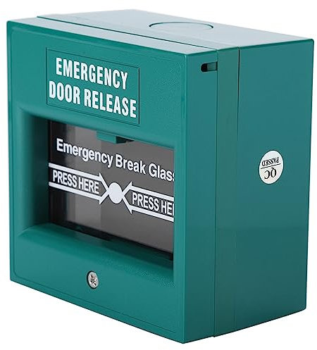 Yctze Botón de Alarma contra Incendios de Emergencia, Interruptor de Liberación de Puerta de Salida, Cerradura de Puerta de Seguridad para el Hogar, Unidad de Rotura de Vidrio,