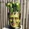 Horrorfilm-Horrorfilm-Vase, Dekoration, Spaß für Zimmerpflanzen, gruseliger Kopf, Pflanztöpfe, Kunstharz für Garten, Halloween, Heimdekoration (Frankenstein)