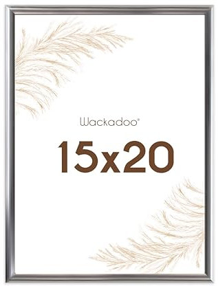 Wackadoo Bilderrahmen 15x20 Silber Fotowand Fotorahmen aus leichtem Kunststoff mit Glas Picture frame Poster