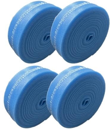 4INSTALATOR Randstreifen für Fußbodenheizung 100 Meter | 150 x 8 mm | 4 Rollen | mit Folienlasche | Randdämmstreifen selbstklebend Randdämmung | Fussbodenheizung | Blau | haltbares