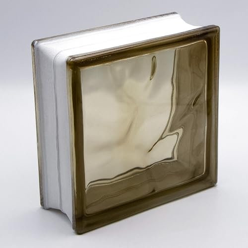 Fuchs Design Lot de 6 blocs de construction en verre nuage marron bronze 19 x 19 x 8 cm