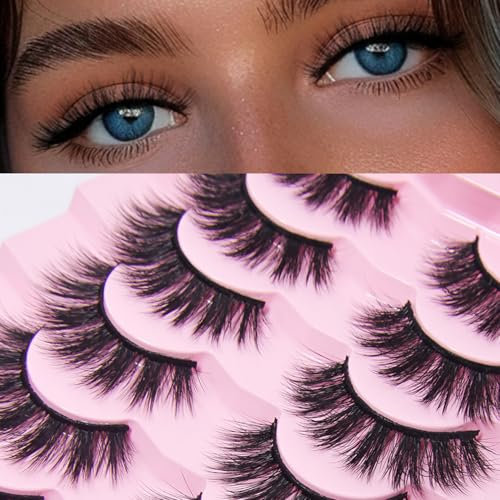 AKARA Ciglia Finte Naturali 7 Paia 3D Ciglia Finte False Eyelashes Visone Artificiale (3D-BN02)