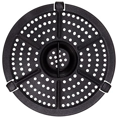 Fdit 15.5cm Universal Air Fryer Crisper Plate, Non-Stick Replacement Grill Pan with Heatproof Sleeve Handle Fits 6.1 Baskets