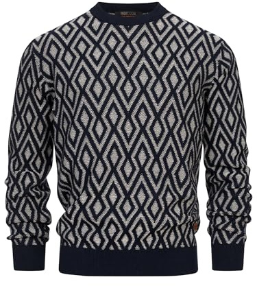 Indicode Herren INScott Strickpullover Gemustert mit Rundhals-Ausschnitt