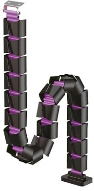 Spacetronik Kabelführung Schreibtisch Schwarz - Modularer Kabelkette Schreibtisch aus Stahl - PC Kabelmanagement Schreibtisch - Länge 1285 mm - Höhenverstellbar & Einfache Montage mit Schrauben