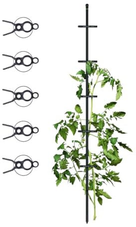 protanic Tomatenstab Pflanzenstütze Rankstab mit Pflanzklammern