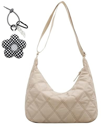 boshiho Stepptasche zum umhängen，Puffer Schultertasche Damen, Gesteppte Tasche Groß Damen，Puffer Tasche Crossbody Bag Puffy Tote Bag, Baumwolle Quilted Bag für Alltag Arbeit Büro Reisen Einkaufen