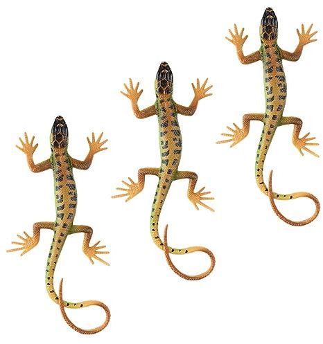 ORFOFE 3stücke Teiliges Realistisches Eidechsen-dekor Aus Langlebigem Kunststoff Detailgetreue Reptilienfigur Für Garten Terrarium Bonsai Und Pädagogisches Lernspielzeug