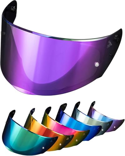 PSLER Helm Visier für LS2 Outer FF320 Rapid FF353 Assault FF328 Stream FF800,Helmvisier Getöntes Visier Motorradhelm Zubehör Ersatz(Tiefes Lila)