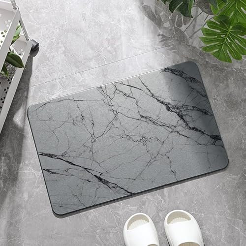 Pinkrin Harte Diatomite Stein Badematte 60x40 cm, Stone Bath Mat Schnelltrocknend, Super Absorbierende Steinmatte Badezimmer Pflegeleicht, rutschfest Kieselgur Badematte für Badezimmer, Küche