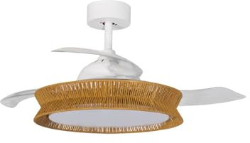 Lucande LED Deckenventilator mit Beleuchtung in beige, weiß, dimmbar Lampe