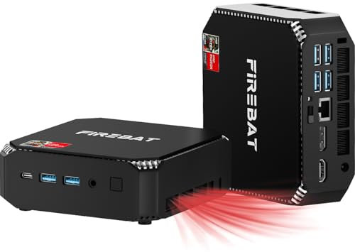 FIREBAT Mini PC AMD Ryzen 7 6800H (8 Núcleos/16 Hilos, 4.7 GHz Turbo), 16GB DDR5/512GB SSD, WiFi 6/BT5.2, Triple Pantalla 4K VESA - Ideal Hogar, Oficina, Juegos y Negocios