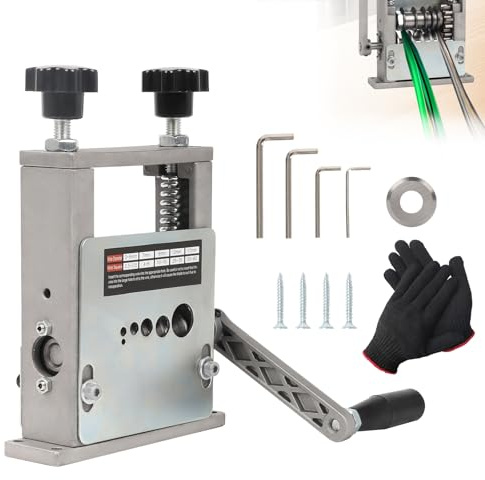 Qivine 6 Trous Denudeur Cable Electrique, 3-17 mm Machine a Denuder Manuelle ou Perceuse, Denudeuse Fil de Cable Electrique avec Lames de Rechange pour Recyclage des Fils, Cuivre
